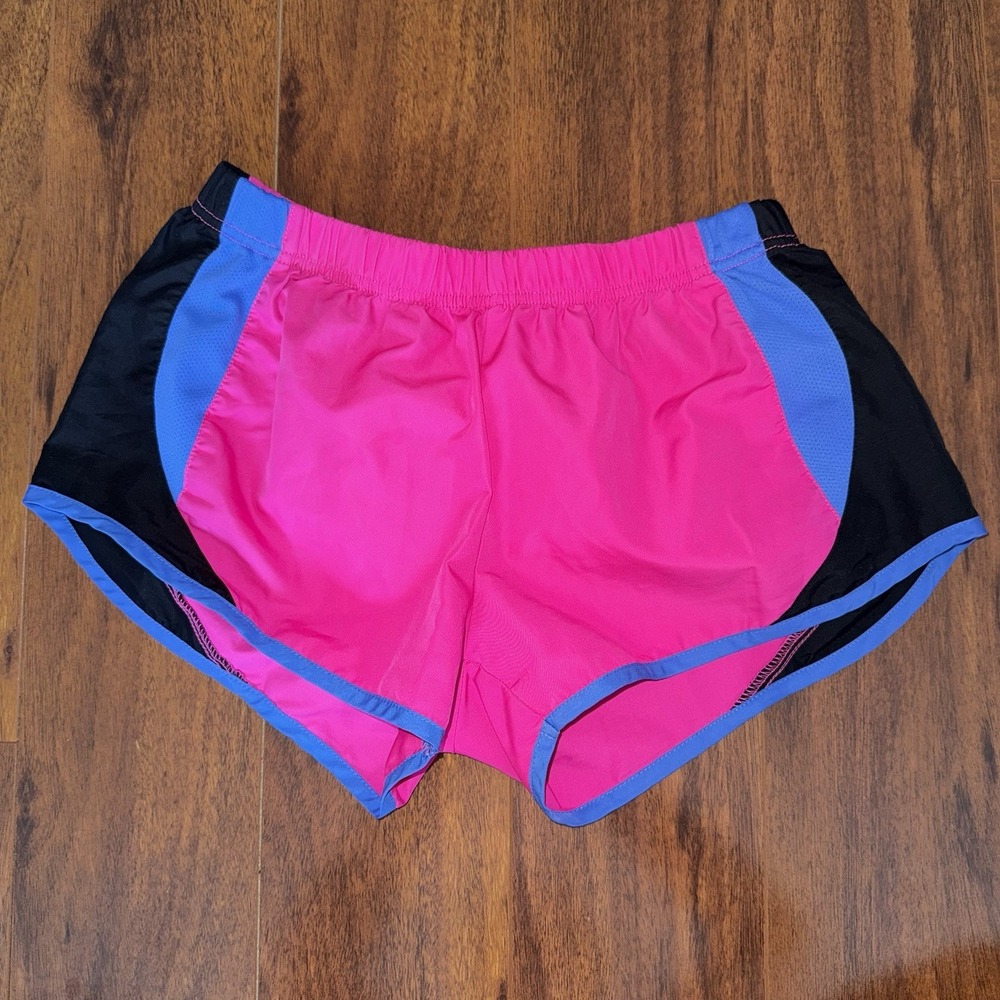Vintage Soffe Juniors Running Shorts Pink Blue Black Medium Y2K Cheer Retro